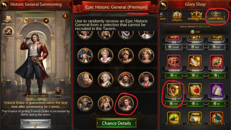 Get Evony Francis Drake & Premium General Token