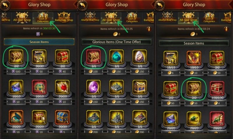 Get Officer Generals from Glory Shop