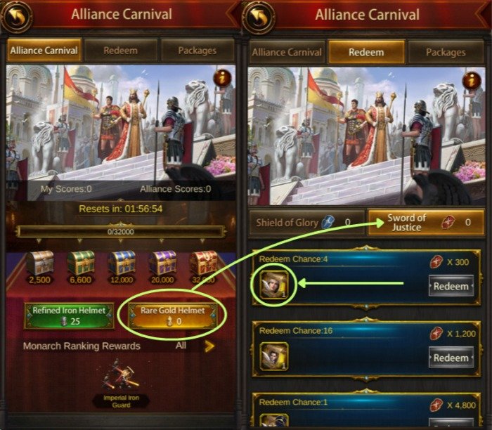Redeem Evony Queen Tamar in Alliance Carnival